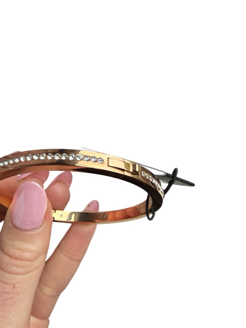 NWT kate spade Rose Gold Tone Hinged Bangle Bracelet with dust bag - Picture 3 of 3